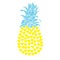 Love pineapple - funny letters, vector saying.