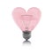 Love pink bulb in the shape of heart