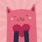 Love pink kitty art