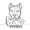 Love pitbull - black and white vector logo