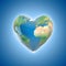 Love planet 3d concept - heart shaped earth