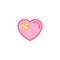 Love with plaster wound Icon. Simple Heart Illustration Line Style Logo Template Design.