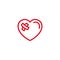 Love with plaster wound Icon. Simple Heart Illustration Line Style Logo Template Design