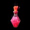 Love potion bottle, vector magic elixir in flask