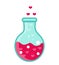 Love Potion icon, flat design. Isolated on white background. Vector illustration