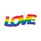 Love, Pride month rainbow flag typography with pride rainbow.