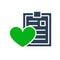 Love profile, donation colored icon. Clipboard with heart, charity, help, like symbol