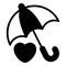 love protection, umbrella black vector