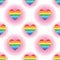 Love rainbow glitter spread seamless pattern