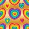Love rainbow gold line seamless pattern