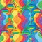 Love rainbow wave glitter half circle seamless pattern