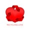 Love recycling for concept design. Reload sign. Circle shape. Heart icon, love icon vector. Vector stock illustration.