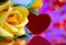 Love red heart valentine flower yellow gift