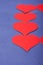 Love red hearts on a blue background