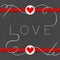 LOVE red hearts in love Valentine`s day card