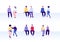 Love relationship, lgbt romantic date and friendship concept. Vector flat person illustration set. Multiethnic characters.