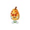 In love ripe fragrant pear fruit cartoon character