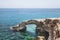 Love rock bridge arch. Cavo greco cape, Ayia napa, Cyprus.