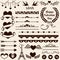 Love, romance and wedding design elements. Vector set.