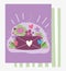 Love romantic envelope message flowers heart cartoon card