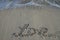 Love - Sand writing