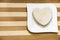 Love sandwich on a wooden background