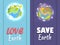 Love, Save Earth Card with Clean and Ill Planets