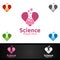 Love Science and Research Lab Logo for Microbiology, Biotechnology, Chemistry, or Education Design