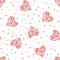 Love seamless pattern with hearts. Repeated heart. Vector repeating texture. Stylish valentines vector background.  For wallpaper,