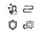 Love, Security and Methodology icons. Like sign. Woman in love, Protection shield, Development process. Vector