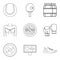 Love of self icons set, outline style