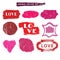 Love set.Distressed Stamps.Grunge badges,label