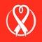 Love Shape Ribbon World HIV AIDS Day Symbol