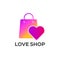 Love shop logo designs with instagram colors