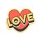 Love short message, retro speech bubble in the shape of a heart vector Illustration