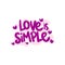 love is simple people quote typography flat design illustration