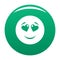 Love smile icon vector green
