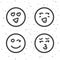 Love Smiley icons. Kiss and Love emoticons symbols.