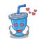 In love soda drink character cartoon