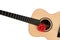 Love song. Acoustic guitar with red rose. Romantic music concept image