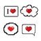 Love speech bubble pixels art stlye