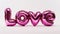 LOVE Spelled Out in Pink Metallic Balloons. Generative ai