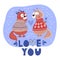 LOVE SQUIRREL Valentine Cartoon Animal Set