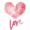 Love - Stencil red heart