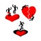 Love story. Set of three heart icons vector illustration.