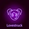 love struck girl face icon in neon style. Element of emotions for mobile concept and web apps illustration. Signs and symbols can