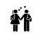 In love, student, girl, man icon. Element of education pictogram icon. Premium quality graphic design icon. Signs and symbols