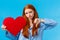 Love sucks. Upset and disappointed gloomy redhead girl in pyjama was rejected feeling uneasy and depressed, showing