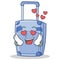 In love suitcase character cartoon style