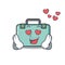 In love suitcase mascot cartoon style